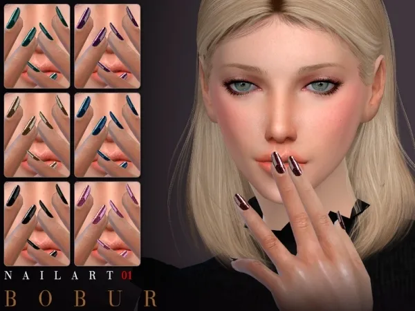 Maxis Match Bobur3's Bobur Nails 01 - The Sims 4 Custom Content