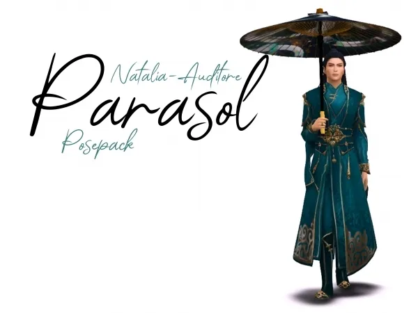 Alpha Parasol Poses Male version Auditore by Natalia - The Sims 4 Custom Content