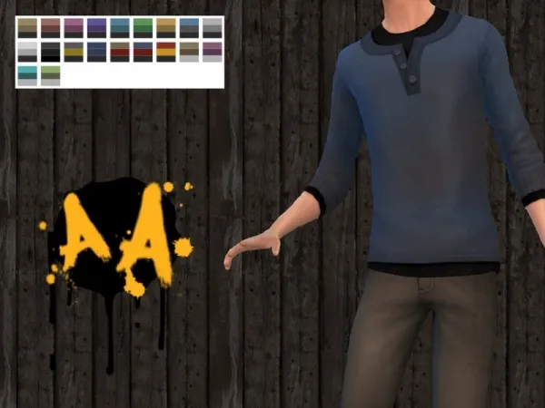Maxis Match Bluebrick04's Apocalypse Apparel Rolled Henley Cats and Dogs needed - The Sims 4 Custom Content
