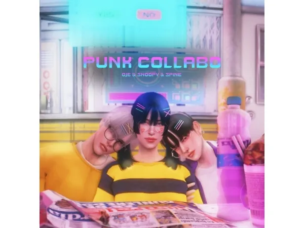 Alpha PUNK COLLABO - The Sims 4 Custom Content