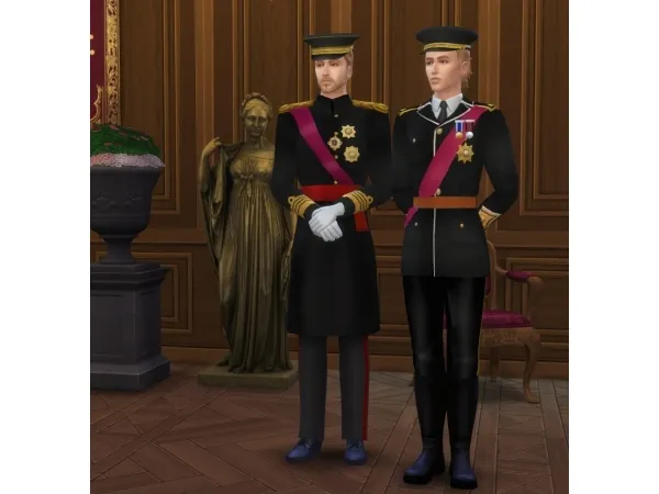 Alpha Mens royal and military uniforms - The Sims 4 Custom Content