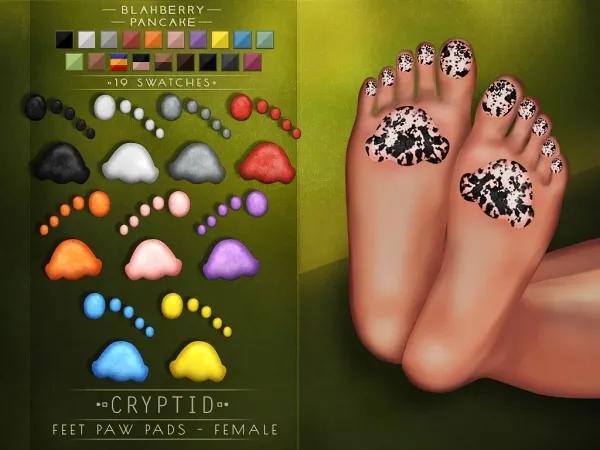 Alpha Blahberry Pancake Cryptid Feet Paw Pads FEMALE - The Sims 4 Custom Content