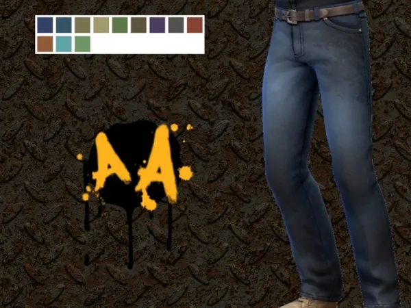 Alpha Bluebrick04's Apocalypse Apparel Stained Jeans - The Sims 4 Custom Content