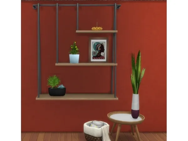 Maxis Match Uncluttered Hanging Shelf and separated plants - The Sims 4 Custom Content