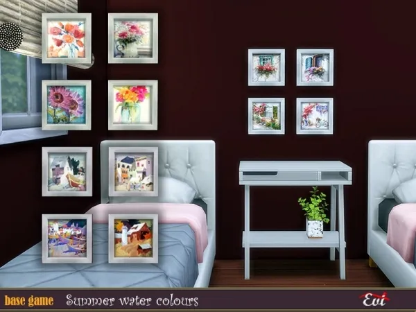 Alpha evi's summer watercolours - The Sims 4 Custom Content