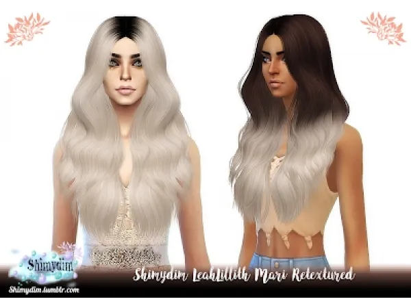 Alpha S4 LeahLillith Mari Retexture Ombre DarkRoots Naturals Unnaturals - The Sims 4 Custom Content
