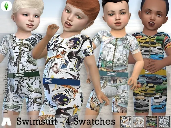 Alpha Pelineldis' Swimsuit for Toddlers - The Sims 4 Custom Content