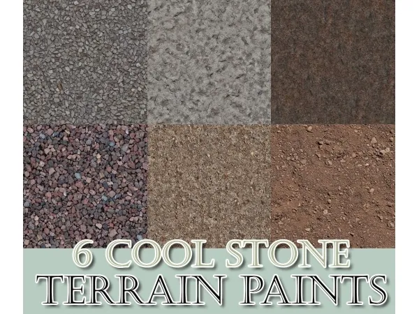 6 Cool Stone Terrain Paints by BloodyScholastic - The Sims 3 Custom Content