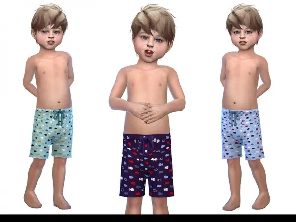 Alpha Little Things' Swim Shorts for Toddler Boys 02 SP Toddler needed - The Sims 4 Custom Content