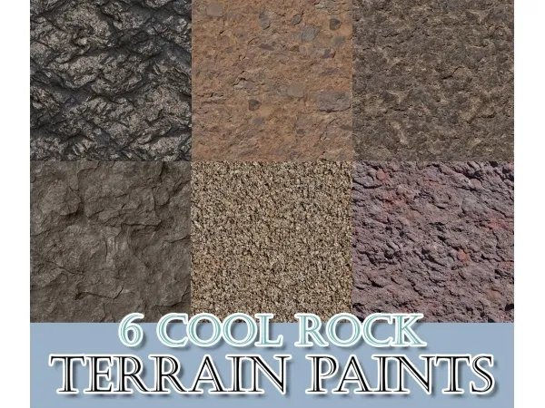 6 Cool Rock Terrain Paints by BloodyScholastic - The Sims 3 Custom Content