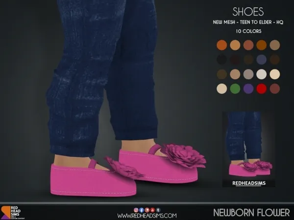 Alpha NEWBORN FLOWER SHOES - The Sims 4 Custom Content