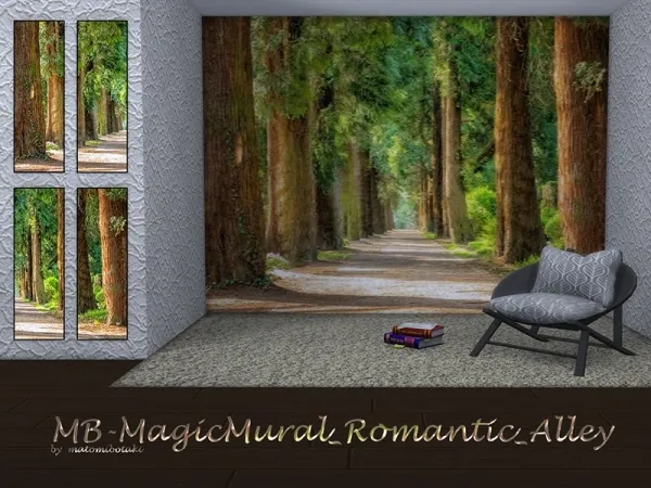 Maxis Match matomibotaki's MB MagicMural_Romantic_Alley - The Sims 4 Custom Content