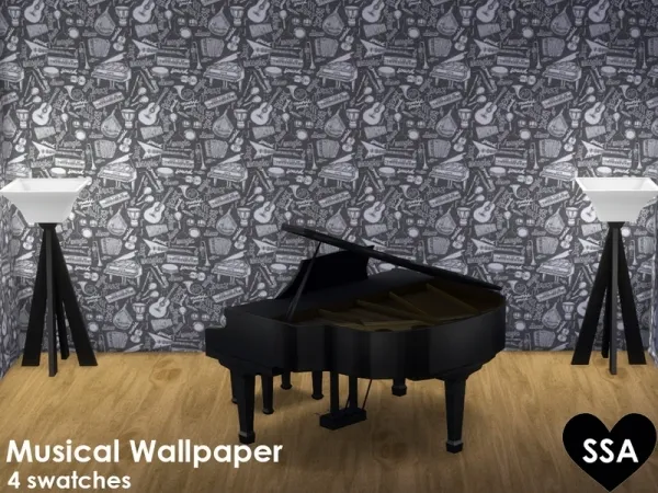 Alpha SulSulAdrianna's Music Inspired Wallpaper - The Sims 4 Custom Content
