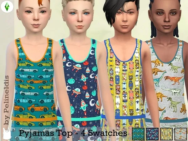 Boys Summer Pyjamas Top - The Sims 4 Custom Content