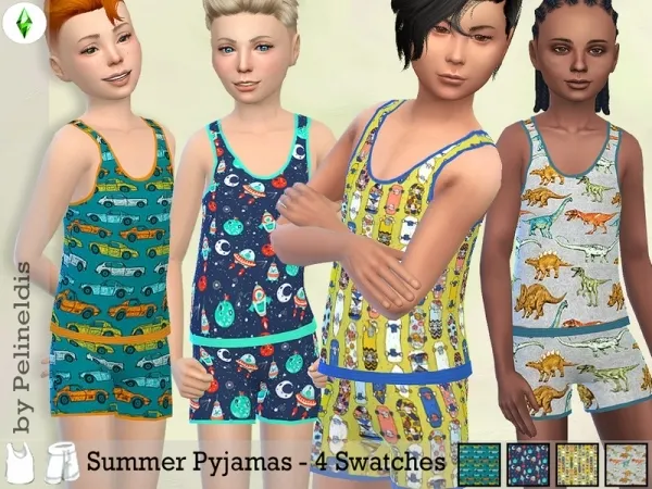 Maxis Match Pelineldis' Boys Summer Pyjamas - The Sims 4 Custom Content
