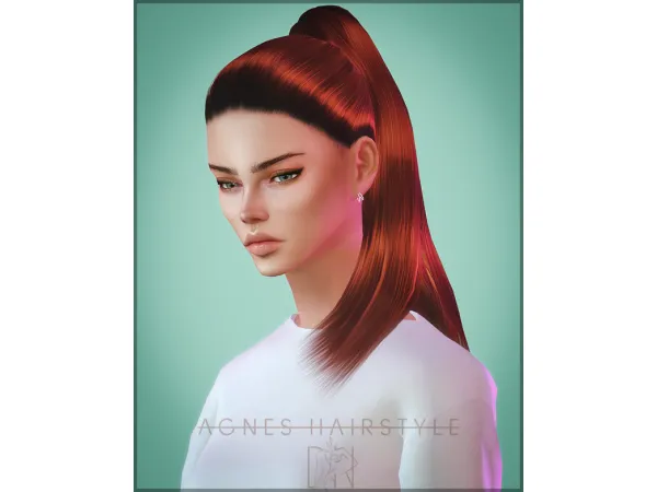 Alpha Agnes Hairstyle by darknighttsims - The Sims 4 Custom Content