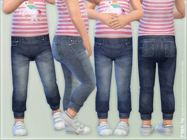 Maxis Match lillka's Toddler Jeans P08 - The Sims 4 Custom Content