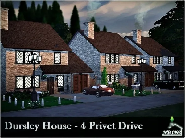 Maxis Match nobody1392's Dursley House 4 Privet Drive Harry Potter - The Sims 4 Custom Content