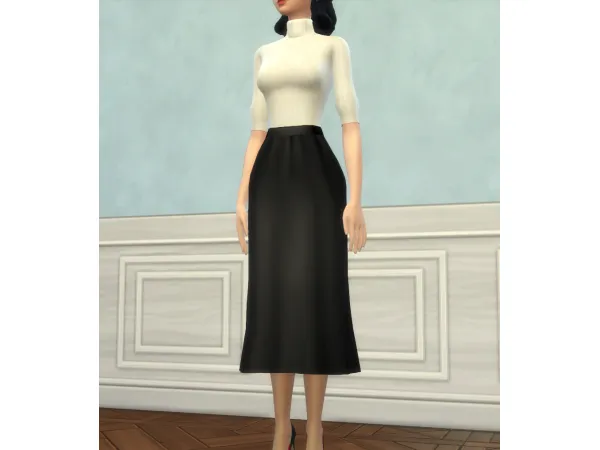 Maxis Match Turtleneck and ankle skirt - The Sims 4 Custom Content