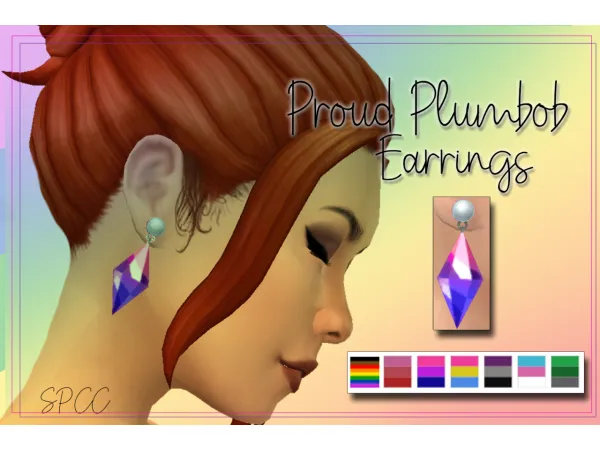 Maxis Match Proud Plumbob Earrings by sunflowerpetals - The Sims 4 Custom Content
