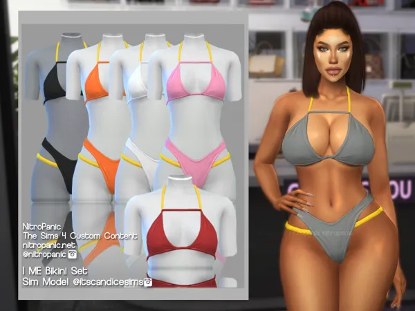 Alpha I ME Bikini Set (TOP) by nitropanic - The Sims 4 Custom Content