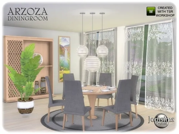 Maxis Match jomsims' Arzoza diningroom - The Sims 4 Custom Content