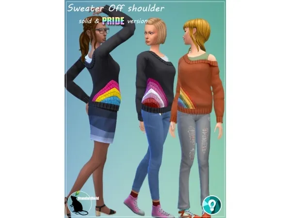 Alpha EP09 Sweater Off shoulder - The Sims 4 Custom Content