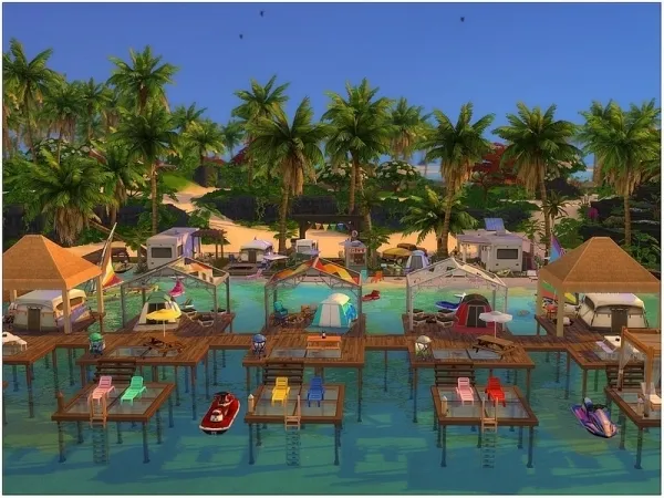 Maxis Match lotsbymanal's Open Sea Camping - The Sims 4 Custom Content
