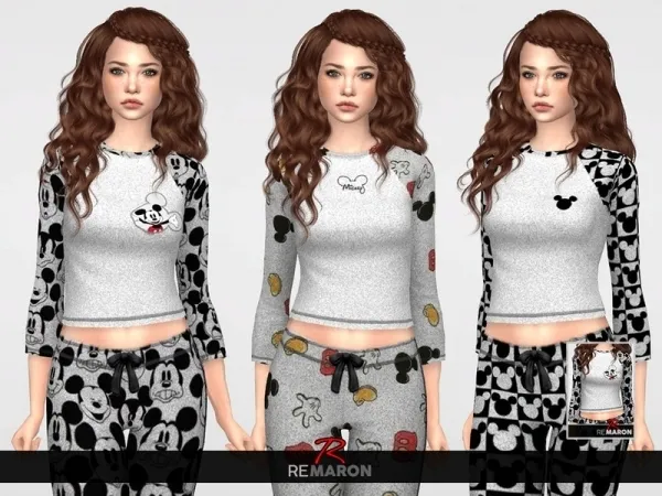 Alpha remaron's Disney's PJ Shirt for Women 01 - The Sims 4 Custom Content