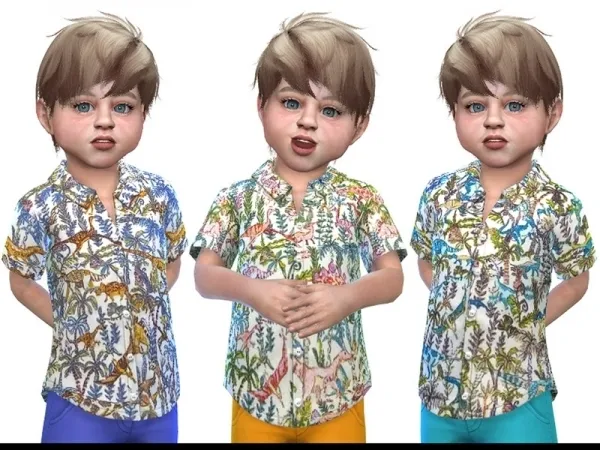 Alpha Little Things' Shirt for Toddler Boys 03 - The Sims 4 Custom Content