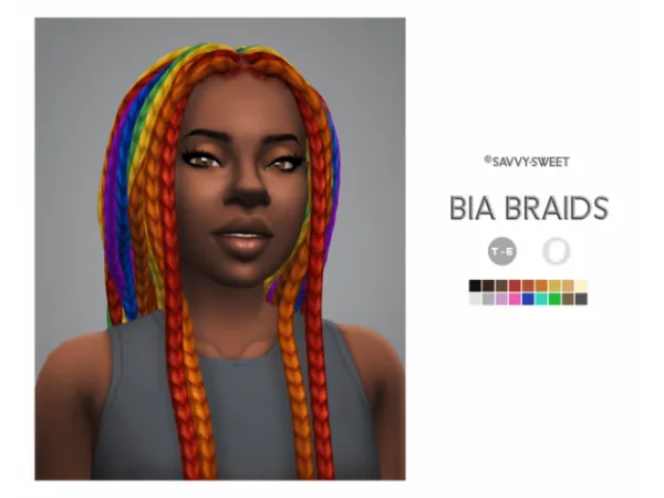 Maxis Match Bia Braids by simsfinds - The Sims 4 Custom Content