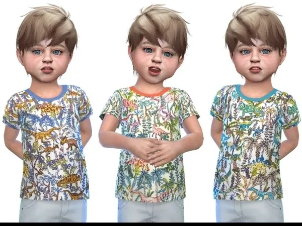 Alpha Little Things' T shirt for Toddler Boys 02 - The Sims 4 Custom Content