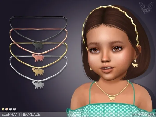 Alpha feyona's Elephant Necklace For Toddlers - The Sims 4 Custom Content