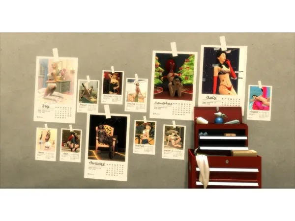 Maxis Match calender girls - The Sims 4 Custom Content