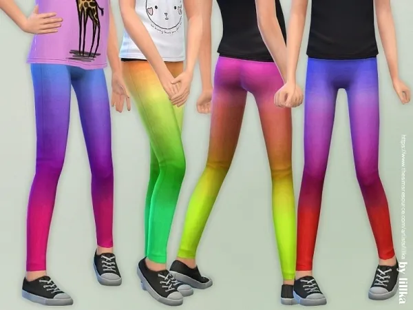 Maxis Match lillka's Ombre Leggings for Girls - The Sims 4 Custom Content