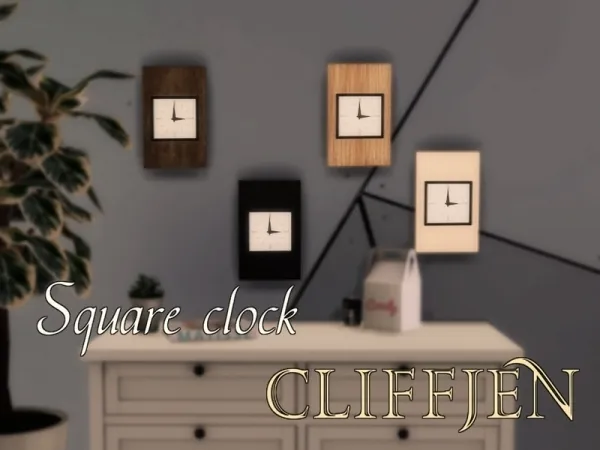Alpha Square clock by CliffJen - The Sims 4 Custom Content