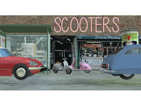 Scooters DECOR by riekus13 - The Sims 2 Custom Content