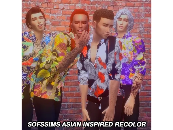 Alpha Sofssims Asian Inspired Recolor - The Sims 4 Custom Content