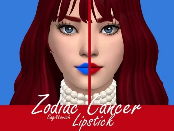 Maxis Match Sagittariah's Zodiac Cancer Lipstick - The Sims 4 Custom Content