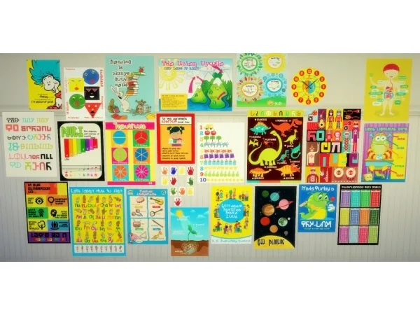 school posters pack & maps (stickers)