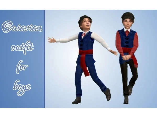 Alpha Cuiavian male outfit converted for boys by vintagesimstress - The Sims 4 Custom Content