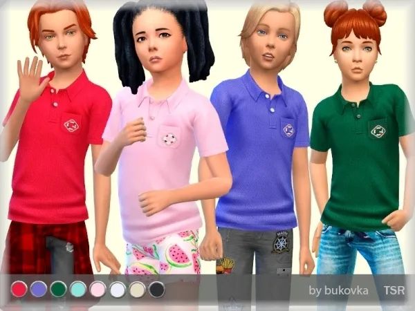 Maxis Match bukovka's Shirt Polo - The Sims 4 Custom Content