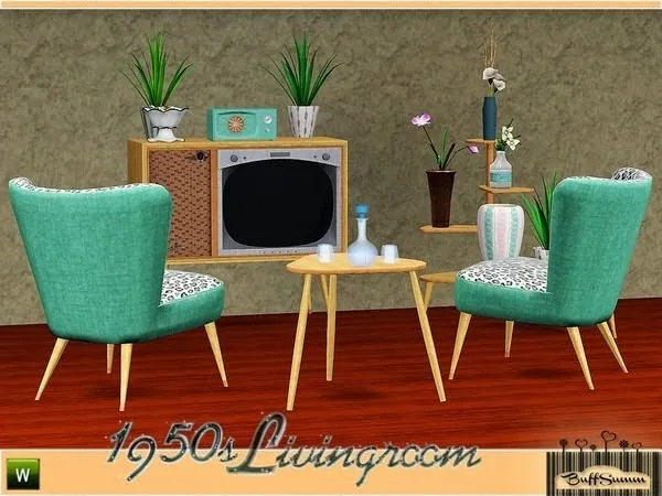 1950s Livingroom Pt 1 - The Sims 3 Custom Content