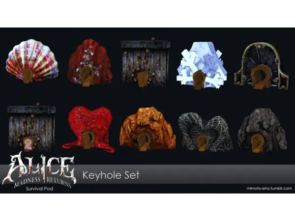 Alpha Alice Madness Returns Keyhole Set - The Sims 4 Custom Content