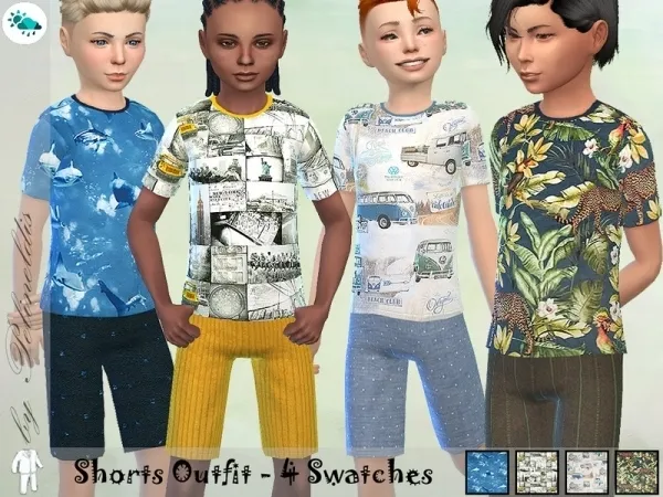Maxis Match Pelineldis' Boys Summer Outfit Needs EP Seasons - The Sims 4 Custom Content