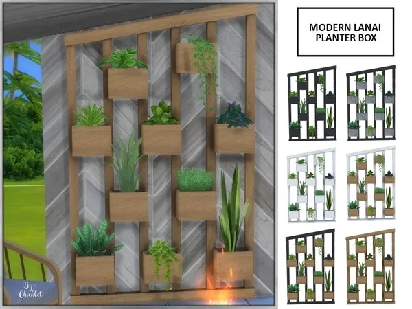 Modern Lanai Planter Boxes (Deco) - The Sims 4 Custom Content