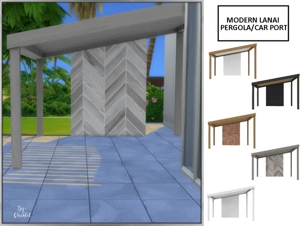 Modern Lanai Pergola - The Sims 4 Custom Content