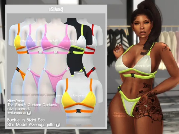 Alpha Buckle In Bikini (TOP) by nitropanic - The Sims 4 Custom Content