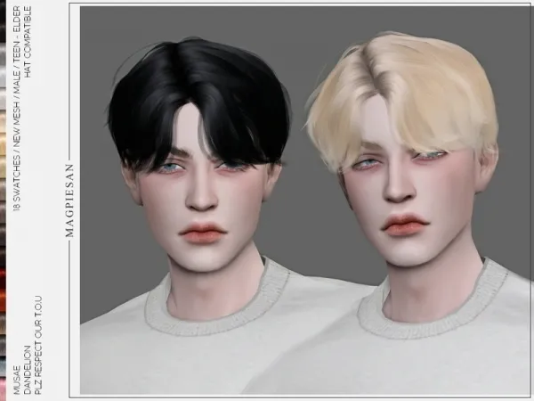 Alpha magpiesan's Dandelion Hair - The Sims 4 Custom Content