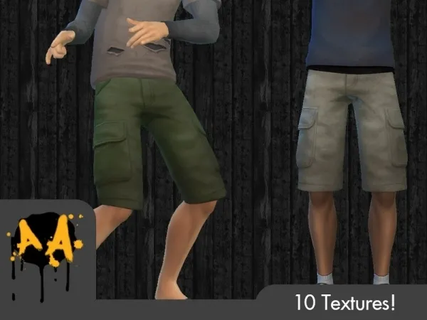 Maxis Match Bluebrick04's Apocalypse Apparel Cargo Shorts - The Sims 4 Custom Content